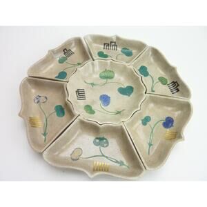 Vintage Asian Ceramic Sweetmeat Set Condiment Serving Dishes